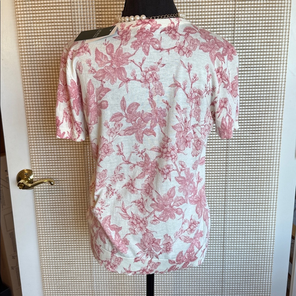 NWT! Ralph Lauren Pink Floral Short Sleeve Tee - Picture 2 of 4